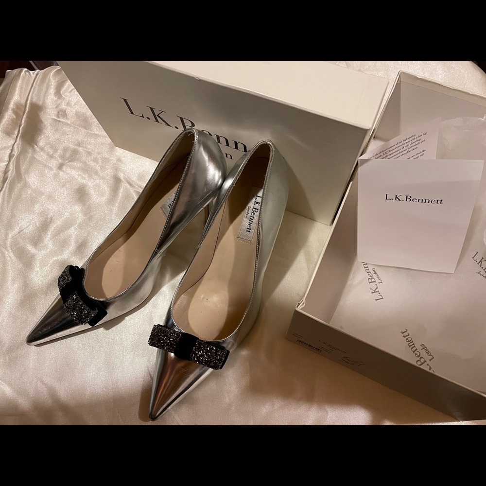 LK Bennett, “Gloria” Mirror shoes, Size 38. Made in Spain. For Special Occasion.